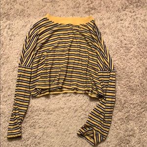 Soft, GRUNGE striped cropped long sleeve